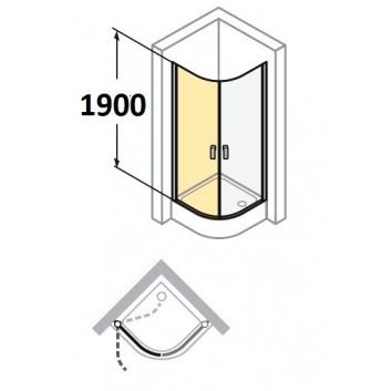 Door shower huppe design 501 - swing, w. 1000mm, profil chrom eloxal- sanitbuy.pl