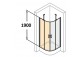 Door shower huppe design 501 - swing with fixed segment, w. 800mm, glass with coatinganti-plaque - sanitbuy.pl