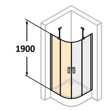 Door shower huppe design 501 - swing with fixed segment, w. 900mm, profil chrom eloxal- sanitbuy.pl