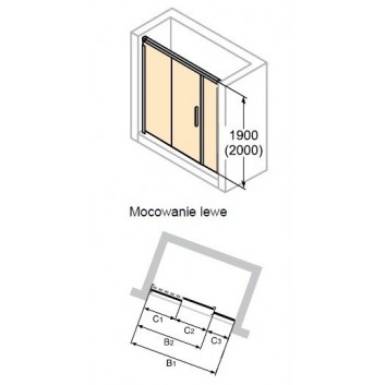 Door shower huppe design 501 - folding, w. 800 mm- sanitbuy.pl