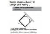 Cabin in the form of U Huppe Design Pure, silver mat, transparent glass