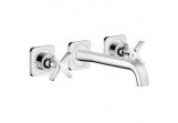 3-hole washbasin faucet Axor Citterio E wall mounted, dł. 220 mm, chrome, concealed, External part, DN15 