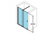 Door sliding Huppe Xtensa Pure 1101-1200 mm, left, shiny silver profile, glass transparent Anti-Plaque
