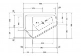 Bathtub acrylic Duravit Paiova 190x140 cm corner right
