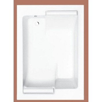 Bathtub asymmetric Ruben Ego narożna, 195 x 135 x 45 cm, white, system hydromasażu Neos- sanitbuy.pl