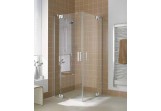 Corner entry Kermi Filia XP two-piece, swinging, z fixed panels - right half, szer. 90 cm, wys. 200 cm, silver profile, glass transparent z KermiClean 