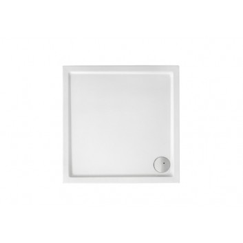 Square shower tray, acrylic Roca Malaga Flat 80 x 80 x 4 cm, white - sanitbuy.pl
