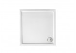 Square shower tray, acrylic Roca Malaga Square Flat 80 x 80 x 4 cm, white - sanitbuy.pl