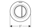 Flush button uruchamiający do WC Geberit Sigma 01 pneumatyczny, ręczny, dwudzielny, concealed, chrome shine, Sigma 8 cm