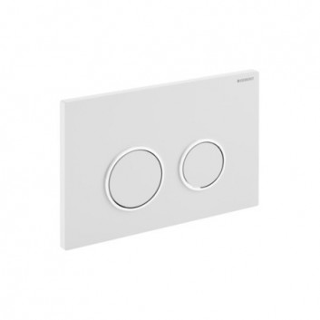 Flush button uruchamiający do WC Geberit Typ 10 pneumatyczny, white/shiny chromee, ręczny, dwudzielny, concealed- sanitbuy.pl
