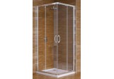 Corner shower cabin Hüppe ena 2.0 door sliding two-piece, 80 x 80cm, silver shine, transparent Anti-Plaque