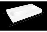 Countertop washbasin Kaldewei Centro 90 x 50 x 12 cm, steel, white, battery hole, without overflow, powierzchnia uszlachetniona
