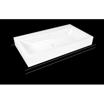 Countertop washbasin Kaldewei Cono 60 x 50 x 12 cm, white, battery hole, without overflow, powierzchnia uszlachetniona- sanitbuy.pl