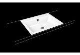 Recessed washbasin Kaldewei Puro 60 x 46 x 14 cm, steel, white, battery hole, z overflow, powierzchnia uszlachetniona