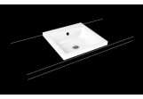Countertop washbasin Kaldewei Puro 46 x 46 x 4 cm, steel, white, battery hole, z overflow, powierzchnia uszlachetniona
