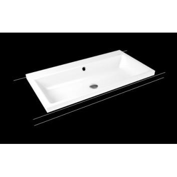 Countertop washbasin Kaldewei Puro 60 x 46 x 4 cm, white, battery hole, z overflow, powierzchnia uszlachetniona- sanitbuy.pl