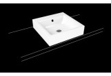 Countertop washbasin Kaldewei Puro 46 x 46 x 12 cm, steel, white, battery hole, z overflow, powierzchnia uszlachetniona