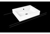 Countertop washbasin Kaldewei Puro 60 x 46 x 12 cm, steel, white, battery hole, z overflow, powierzchnia uszlachetniona