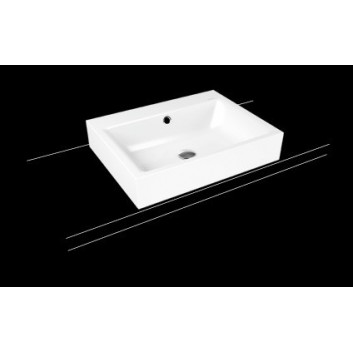Countertop washbasin Kaldewei Puro 90 x 46 x 12 cm, white, battery hole, z overflow, powierzchnia uszlachetniona- sanitbuy.pl