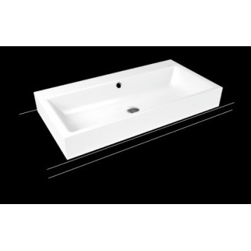 Countertop washbasin Kaldewei Puro 60 x 46 x 12 cm, white, battery hole, z overflow, powierzchnia uszlachetniona- sanitbuy.pl