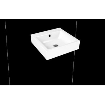 Countertop washbasin Kaldewei Puro 46 x 46 x 12 cm, white, battery hole, z overflow, powierzchnia uszlachetniona- sanitbuy.pl