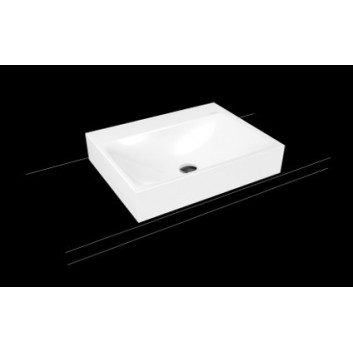 Countertop washbasin Kaldewei Silenio 60 x 46 x 4 cm, white, battery hole, z overflow, powierzchnia uszlachetniona- sanitbuy.pl