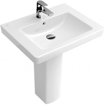 Washbasin rectangular Villeroy & Boch 2.0 white alpin CeramicPlus, 55 x 44 cm, for 3-hole mixers- sanitbuy.pl