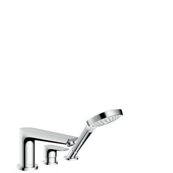 3-hole bath mixer Hansgrohe Talis E chrome, dł. 196 mm, montaż on the rim of the tub, el. zewnętrzny- sanitbuy.pl