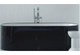 Bathtub freestanding, oval Flaminia Oval Bicolor 170, black shine/white, set drain- sanitbuy.pl