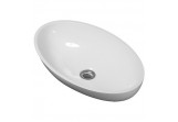 Countertop washbasin Omnires Crete Marble+ 51 x 31 cm, white shine, without overflow