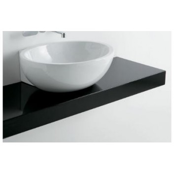 Shelf pod umywalki Flaminia Fonte 74, 250-80 x 46 x 10 cm, black shine, material: pietraluce- sanitbuy.pl