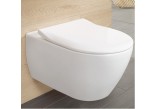 Bowl Villeroy & Boch Subway 2.0 37,5x56,5 cm, hanging, bezrantowa with coating Ceramicplus wraz with soft-close WC seat cienką