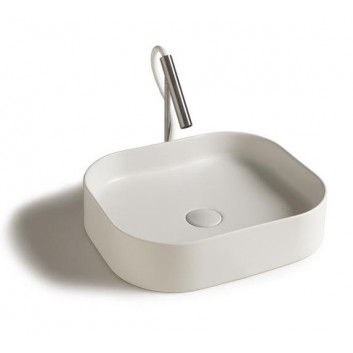 Countertop washbasin, rectangular Galassia SmartB white, 65 x 45 cm, with tap hole- sanitbuy.pl