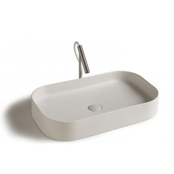 Countertop washbasin, rectangular Galassia SmartB white, 55 x 38 cm, without hole i półki na baterię- sanitbuy.pl