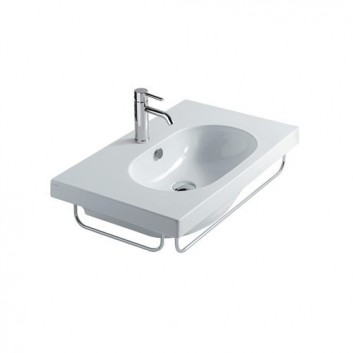 Countertop washbasin, rectangular Galassia SmartB white, 65 x 38 cm, without hole i półki na baterię- sanitbuy.pl