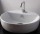 Countertop washbasin, round Galassia Eden white, śr. 48 cm, overflow, battery hole