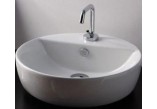 Countertop washbasin, round Galassia Eden white, śr. 48 cm, overflow, battery hole- sanitbuy.pl