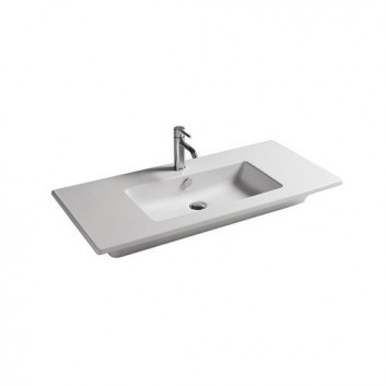 Washbasin wall-hung/countertop Galassia Eden white, 121 x 46 x 12 cm, overflow i battery hole- sanitbuy.pl