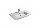 Wall-hung washbasin/drop in Galassia Eden white, 91 x 46 x 15 cm, overflow i battery hole