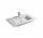 Wall-hung washbasin/drop in Galassia Eden white, 91 x 46 x 15 cm, overflow i battery hole