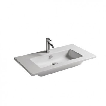 Wall-hung washbasin/drop in Galassia Eden white, 91 x 46 x 15 cm, overflow i battery hole- sanitbuy.pl