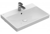 Wall-hung washbasin, rectangular Villeroy & Boch Avento white Alpin, 65 x 47 x 15,5 cm, overflow, battery hole, powłoka CeramicPlus