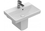 Wall-hung washbasin, rectangular Villeroy & Boch white Alpin, 60 x 47 x 15,5 cm, without overflow, battery hole- sanitbuy.pl