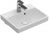 Wall-hung washbasin, rectangular Villeroy & Boch white Alpin, 55 x 37 x 15,5 cm, without overflow, battery hole- sanitbuy.pl