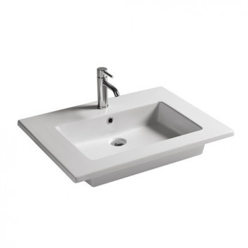 Wall-hung washbasin/drop in Galassia Eden white, 81 x 46 x 15 cm, overflow i battery hole- sanitbuy.pl