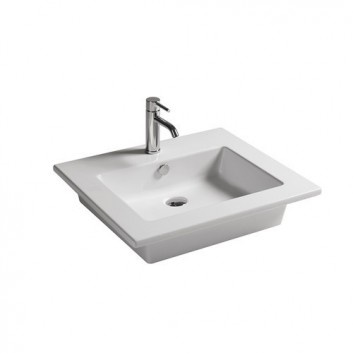 Wall-hung washbasin/drop in Galassia Eden white, 71 x 46 x 15 cm, overflow i battery hole- sanitbuy.pl