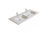 Wall-hung washbasin/drop in Galassia MEG11 white, 121 x 51 x 2 cm, double, with shelf for battery