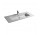 Wall-hung washbasin/drop in Galassia MEG11 white, 121 x 51 x 2 cm, with shelf for battery