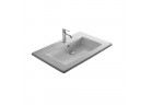 Wall-hung washbasin/drop in Galassia MEG11 white, 96 x 51 x 2 cm, with shelf for battery, overflow