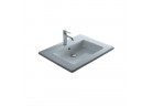 Recessed washbasin Galassia MEG11 white, 71 x 51 x 2 cm, with shelf for battery, overflow